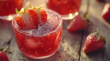 Gelatina frutal casera decorada con