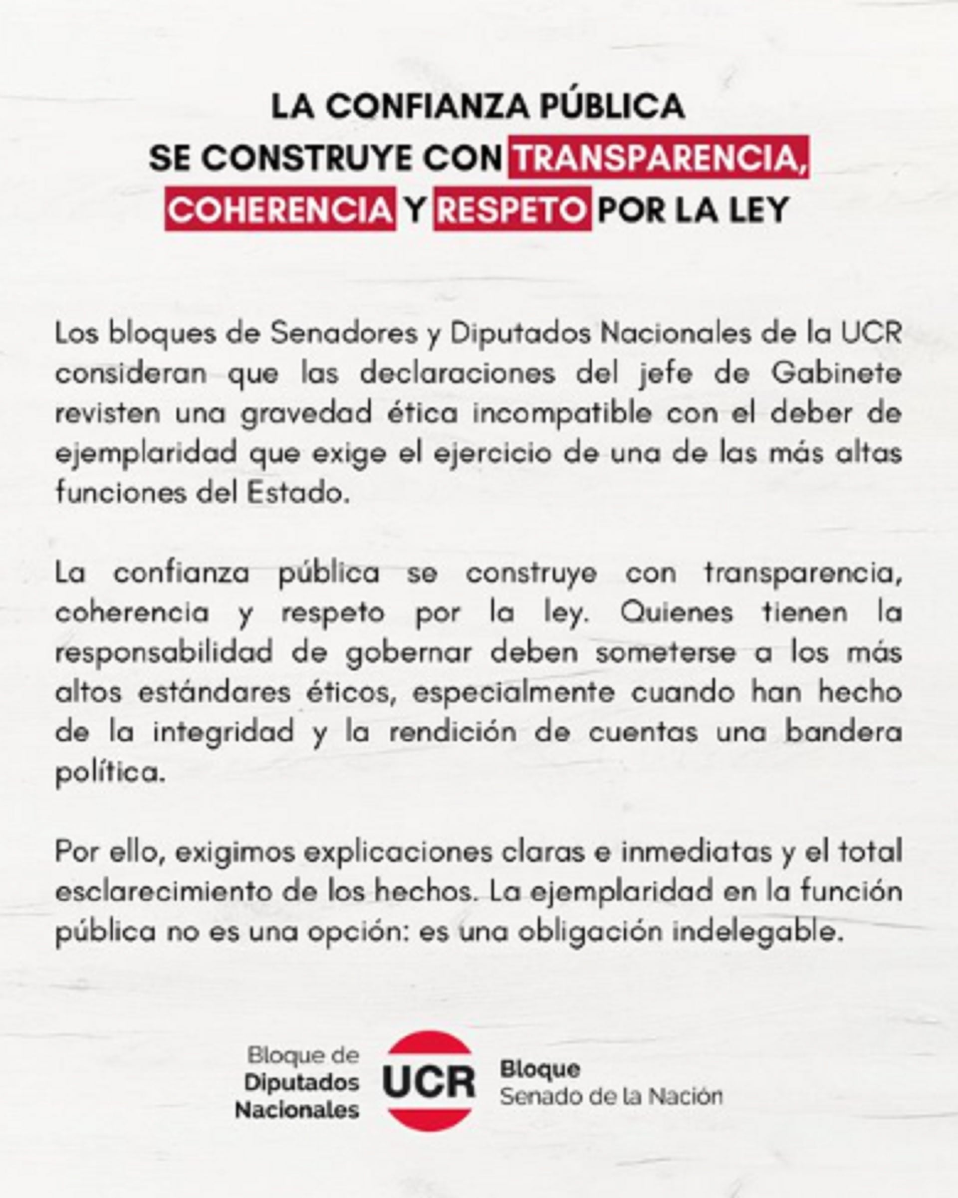 Comunicado de la UCR