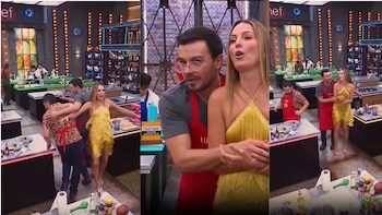 Claudia Bahamón sufrió un nuevo accidente en la cocina de 'MasterChef Celebrity' - crédito captura de pantalla Canal RCN