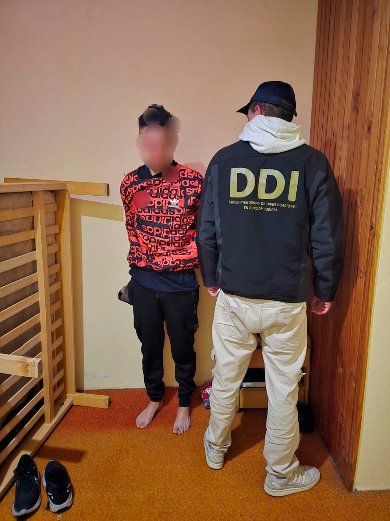 El imputado, Blas Maximiliano Sosa, tras ser detenido