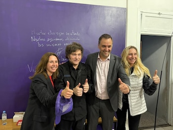 El presidente Javier Milei junto