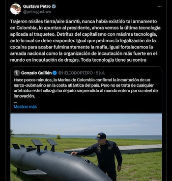 Publicación de Gustavo Petro con