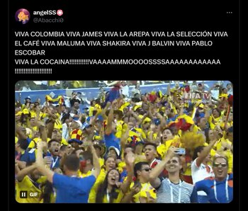 Colombianos celebrando el paso a