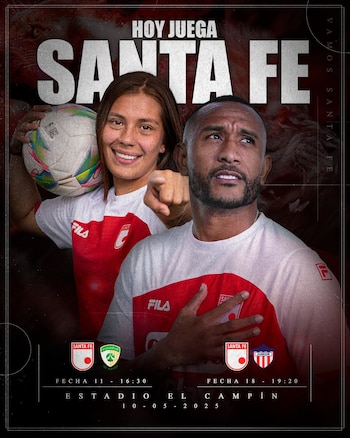 Así presentó el cuadro Cardenal el doblete que vivirá tanto en el fútbol masculino como femenino-crédito @SantaFe/X