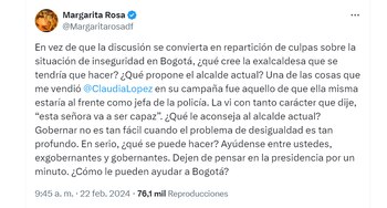 Margarita Rosa de Francisco en X