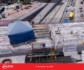 La Línea 1 del Metro de Bogotá registró un avance del 81,25 % al 31 de julio de 2026 con la culminación de este puente ferroviario de 215 metros - crédito Metro de Bogotá