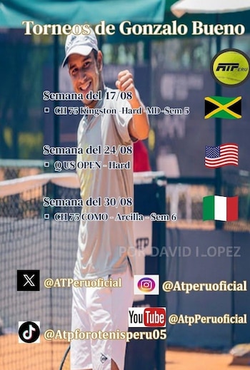 El calendario de Gonzalo Bueno para agosto y septiembre.