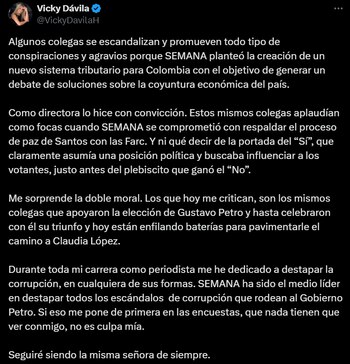 Vicky Dávila se defendió de