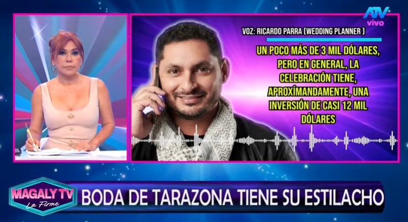 Ricardo Parra, wedding planner de Karla Tarazona y Christian Domínguez, revela el costo estimado de su boda en aproximadamente 12 mil dólares en el programa Magaly TV La Firme.