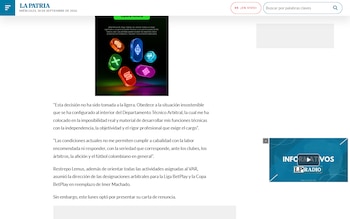 El periodista detalló los motivos por los cuales renunció el director del arbitraje-crédito La Patria