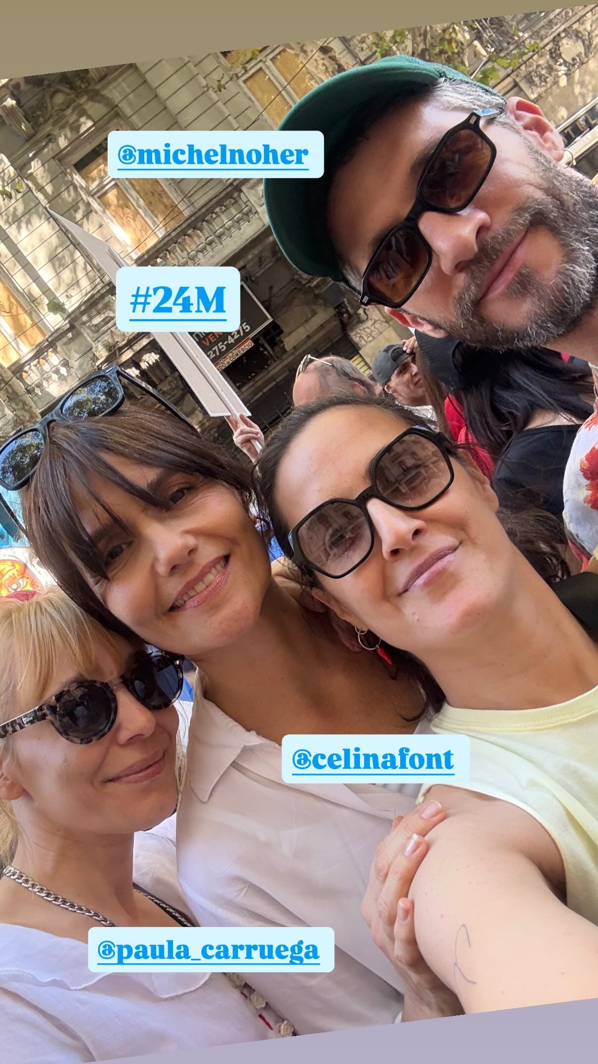 Michel Noher, Celina Font y Paula Carruega también participaron activamente en la Marcha del 24 de marzo, mostrando su compromiso con la memoria, la verdad y la justicia