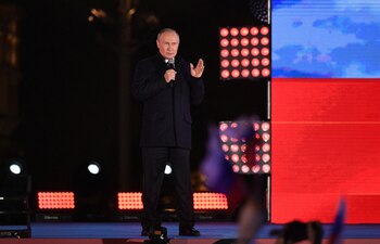 Vladimir Putin en un concierto