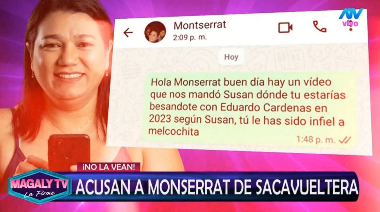 Susan Villanueva muestra pruebas de la supuesta infidelidad de Monserrat Seminario. ATV/ Magaly TV La Firme.