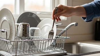 El tenedor va con las puntas hacia arriba o hacia abajo en el escurridor: el trend curioso de Google