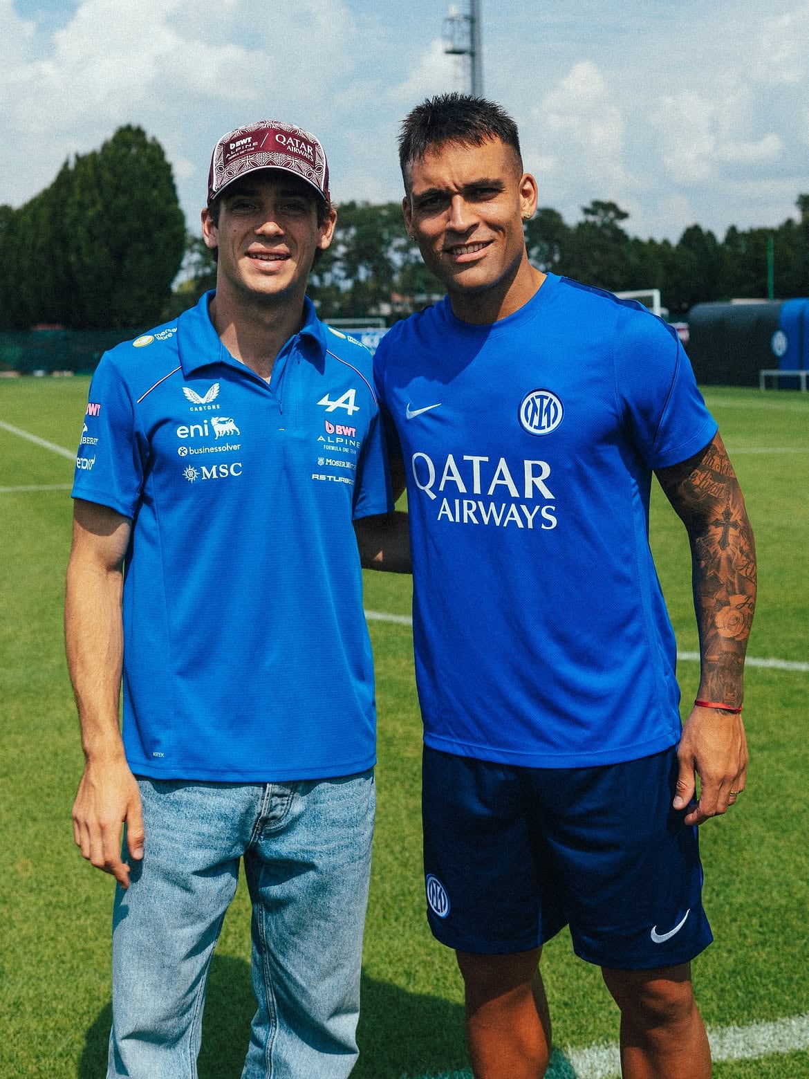 Franco Colapinto visitó a Lautaro Martínez en el predio del Inter de Milán (Foto: Alpine)