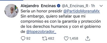 Alejandro Encinas rechazó que sea