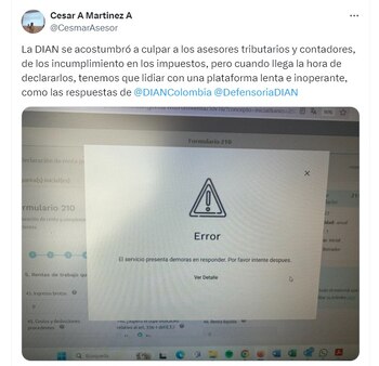 Queja del usuario César Martínez