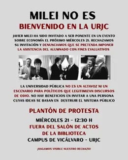 Convocan una protesta universitaria contra la participación de Milei