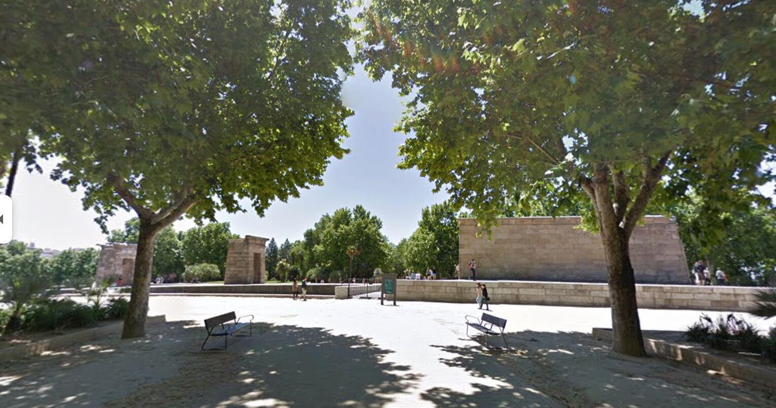 Templo de Debod, Argüelles (Captura de Pantalla, Google Maps)