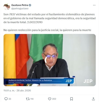 El segundo mensaje del presidente colombiano luego del anuncio por parte del magistrado de la JEP - crédito @petrogustavo/X