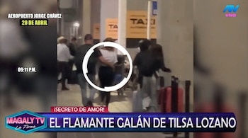 Tilsa Lozano y misterioso acompañante son captados ‘chapando’, pero él marca distancia. Captura: Magaly TV La Firme.