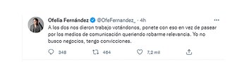 La legisladora del Frente de