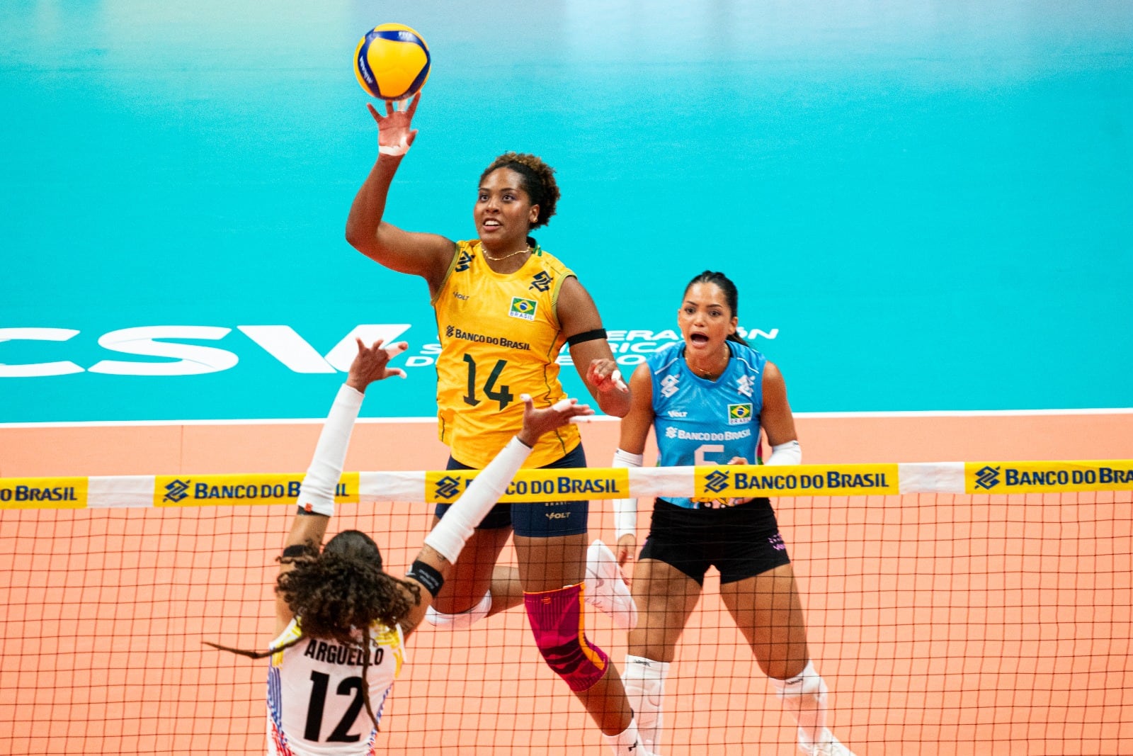 Ana Cristina, de Brasil, fue la máxima anotadora del triunfo ante Venezuela. Crédito: Maurício Val/CBV