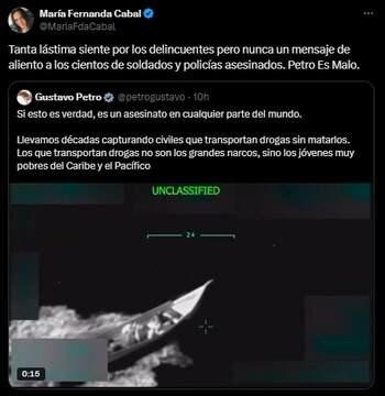 María Fernanda Cabal aseguró que