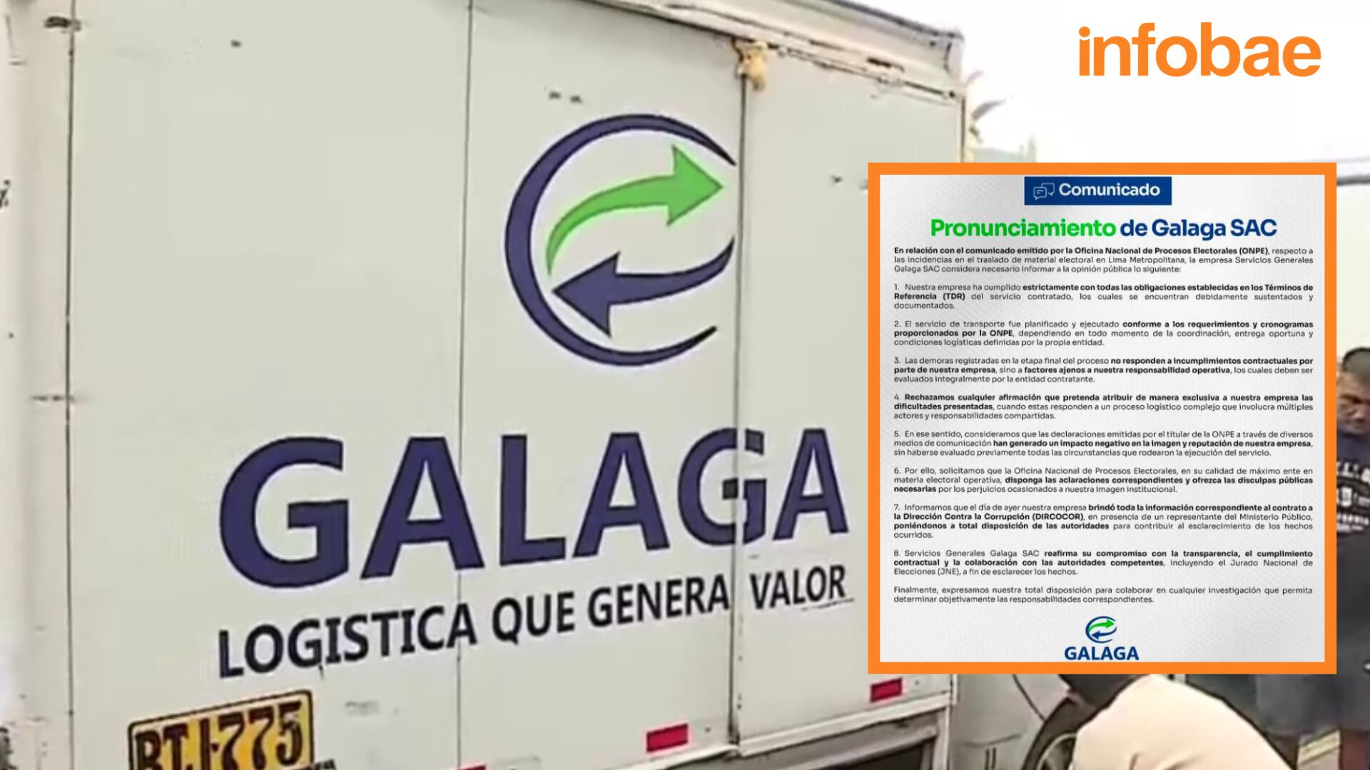 Empresa de transporte electoral descarta fallas propias y pide aclaraciones a la ONPE