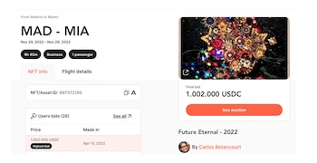 El primer ticket aéreo NFT