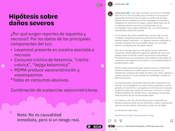 Varias sustancias halladas en las muestras se usan como sedantes y analgésicos de uso veterinario - crédito @echelecabeza/IG