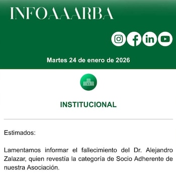 El anuncio de la asociación porteña de anestesistas sobre la muerte de alejandro Zalazar