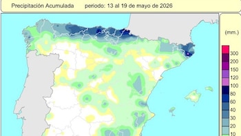 España registra 596 l/m2 de lluvia acumulada desde octubre de 2025, un 19% más de lo normal
