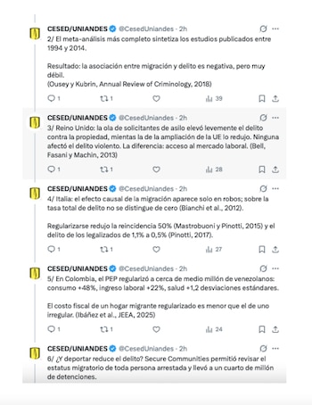 El Centro de Estudios sobre Seguridad y Drogas (Cesed) de la Universidad de los Andes - migración
