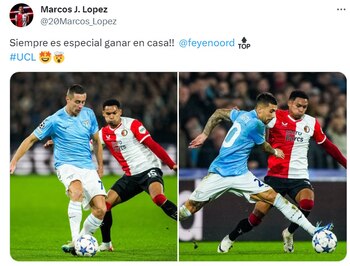 Marcos López y su mensaje por la victoria de Feyenoord ante Lazio en Champions League.
