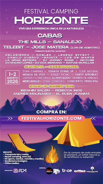 Cabas, Sanalejo, The Mills, José Matera y Telebit son algunos de los nombres destacados del Camping Horizonte - crédito cortesía Camping Horizonte