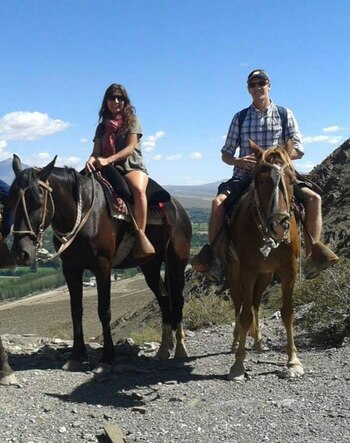 Lasse junto a su mujer