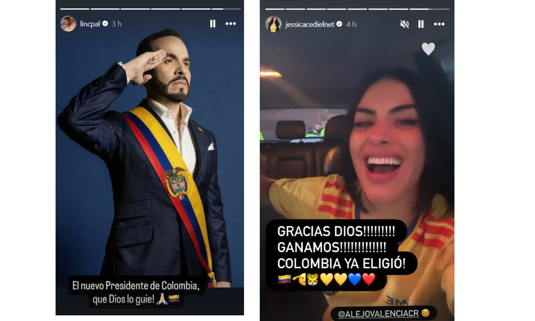 Jessica Cediel y Lincoln Palomeque reaccionaron a la victoria de Abelardo de la Espriella - crédito @lincpal/IG y @jessicacedielnet/IG
