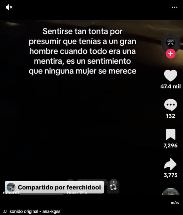 La exnovia de Mateo Chávez compartió videos en TikTok con frases sobre una ruptura y una posible relación inmediata con otra persona. (TikTok)