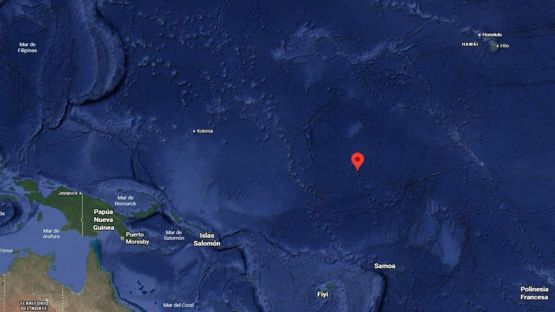 Las pequeñas islas Baker y Howland, bajo jurisdicción de Estados Unidos, serán los últimos lugares en celebrar la Navidad (foto: Google Maps)