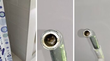 Al entrar, inspeccionó el caño