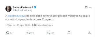 Andrés Pastrana reaccionó a permiso entregado a Gustavo Petro