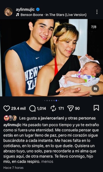 Aylín Mujica dedicou uma nova mensagem ao filho. (Instagram: Aylin Mujica)