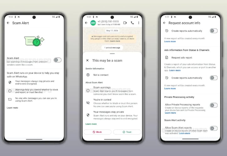 WhatsApp presenta nueva función contra estafas. (WaBetaInfo)