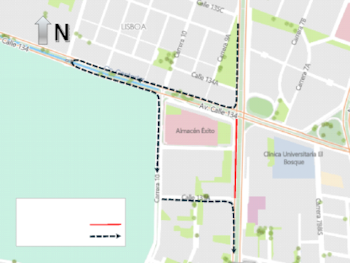 Durante las actividades de montaje, quienes circulan en sentido norte – sur por la avenida carrera 9, deberán tomar la avenida calle 134 al occidente – retorno al oriente a la altura de la carrera 11B – avenida calle 134 al oriente – carrera 10 al sur – calle 131a al oriente – avenida carrera 9 al sur empalmando con recorrido habitual - crédito Alcaldía de Bogotá