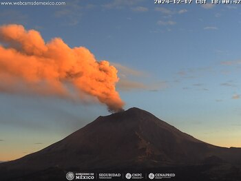 Monitoreo del Popocatépetl este 18