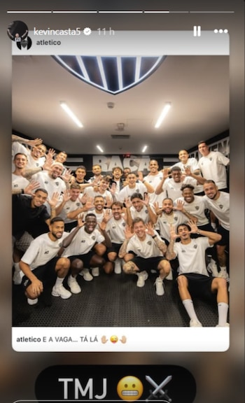 El volante celebró la clasificación del equipo de Eduardo Domínguez a las semifinales, esperando por Cienciano del Perú o Montevideo City Torque de Uruguay-crédito @kevincasta5/Instagram/