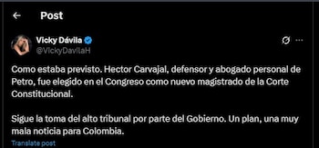 Vicky Dávila cuestionó la elección