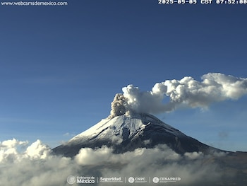 Monitoreo del Popocatépetl este 9 de septiembre