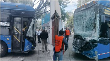 Trolebús terminó destrozado en Iztapalapa